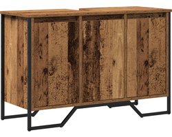vidaXL - Wastafel - kabinet - voor - de - badkamer - Oud - Hout - 91 - x - 35 - x - 60 - cm