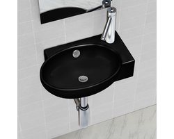 vidaXL - Wastafel - met - kraangat - en - overloop - keramiek - wit