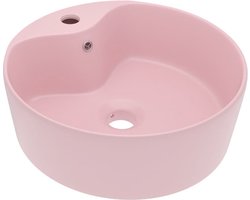 vidaXL - Wastafel - met - overloop - 36x13 - cm - keramiek - matroze