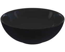 vidaXL - Wastafel - Ø28x10 - cm - keramiek - glanzend - zwart