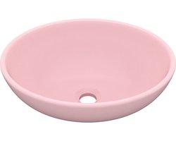 vidaXL - Wastafel - ovaal - 40x33 - cm - keramiek - matroze