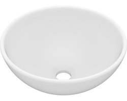 vidaXL - Wastafel - rond - 32,5x14 - cm - keramiek - matwit
