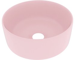 vidaXL - Wastafel - rond - 40x15 - cm - keramiek - matroze