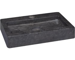 vidaXL - Wastafel - wandgemonteerd - 38x24x6,5 - cm - marmer - zwart