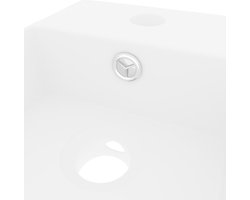 vidaXL Wastafel - Wastafels - Badkamerwastafel - Badkamerwastafels - Wastafel met overloop keramiek matwit