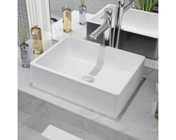 vidaXL - Wastafel - wit - 41x30x12 - cm - keramiek
