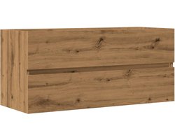 vidaXL - Wastafelkast - 100x38,5x45 - cm - bewerkt - hout - artisanaal - eikenkleur