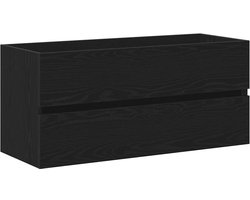 vidaXL - Wastafelkast - 100x38,5x45 - cm - spaanplaat - zwart - eikenkleurig