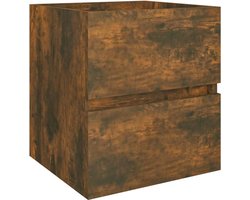 vidaXL - Wastafelkast - 41x38,5x45 - cm - bewerkt - hout - gerookt - eikenkleurig