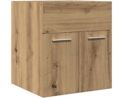 vidaXL - Wastafelkast - 41x38,5x46 - cm - bewerkt - hout - artisanaal - eikenkleur
