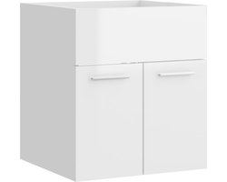 vidaXL - Wastafelkast - 41x38,5x46 - cm - bewerkt - hout - hoogglans - wit