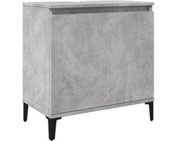 vidaXL - Wastafelkast - 58x33x60 - cm - bewerkt - hout - betongrijs