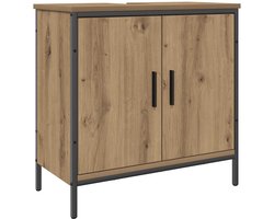 vidaXL - Wastafelkast - 60x30x60 - cm - bewerkt - hout - artisanaal - eikenkleurig