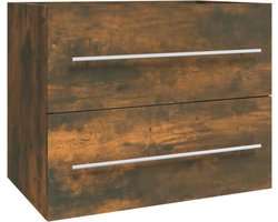 vidaXL - Wastafelkast - 60x38,5x48 - cm - bewerkt - hout - gerookt - eikenkleurig