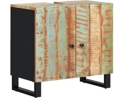 vidaXL - Wastafelkast - 62x33x58 - cm - massief - recycled - hout - en - bewerkt - hout
