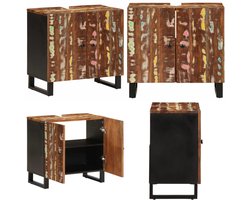 vidaXL Wastafelkast 62x33x58 cm massief recycled hout en bewerkt hout - Wastafelkast - Wastafelkasten - Badkamermeubel - Onderwastafelkast