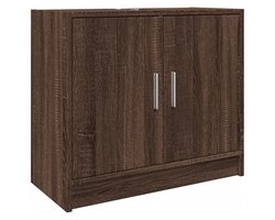 vidaXL - Wastafelkast - 63x29x55 - cm - bewerkt - hout - bruin - eikenkleurigig