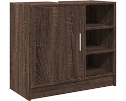 vidaXL - Wastafelkast - 63x29x55 - cm - bewerkt - hout - bruin - eikenkleurigig