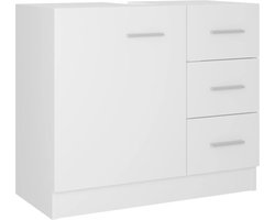 vidaXL - Wastafelkast - 63x30x54 - cm - bewerkt - hout - wit