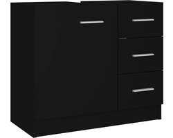 vidaXL - Wastafelkast - 63x30x54 - cm - bewerkt - hout - zwart