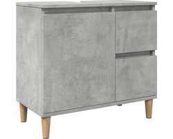 vidaXL - wastafelkast - 65x33x60 - cm - bewerkt - hout - betongrijs