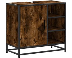 vidaXL Wastafelkast - 65x33x60 cm - Gerookt Eiken