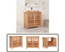 vidaXL Wastafelkast 66x29x61,5 cm massief walnotenhout