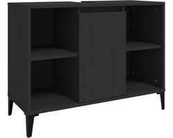 vidaXL - Wastafelkast - 80x33x60 - cm - bewerkt - hout - zwart