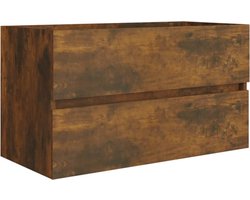 vidaXL - Wastafelkast - 80x38,5x45 - cm - bewerkt - hout - gerookt - eikenkleurig
