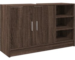 vidaXL - Wastafelkast - 90x29x55 - cm - bewerkt - hout - bruin - eikenkleurig