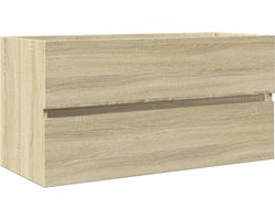 vidaXL Wastafelkast 90x38,5x45 cm spaanplaat sonoma eikenkleurig - Wastafelkast - Wastafelkasten - Badkamer Wastafel Kast - Wastafelkastje
