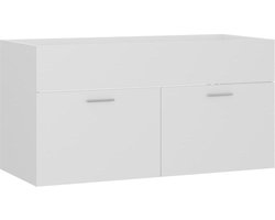 vidaXL - Wastafelkast - 90x38,5x46 - cm - bewerkt - hout - wit