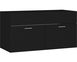 vidaXL - Wastafelkast - 90x38,5x46 - cm - bewerkt - hout - zwart