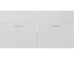 vidaXL Wastafelkast En Wastafel - Wastafelkasten En Wastafels - Wastafel - Wastafels - Wastafelkast met ingebouwde wastafel bewerkt hout hoogglans wit