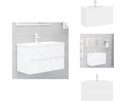 vidaXL Wastafelkast En Wastafel - Wastafelkasten En Wastafels - Wastafel - Wastafels - Wastafelkast met ingebouwde wastafel spaanplaat wit