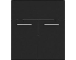 vidaXL Wastafelkast En Wastafel - Wastafelkasten En Wastafels - Wastafel - Wastafels - Wastafelkast met ingebouwde wastafel spaanplaat zwart