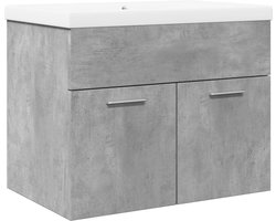 vidaXL - Wastafelkast - met - ingebouwde - wasbak - betongrijs