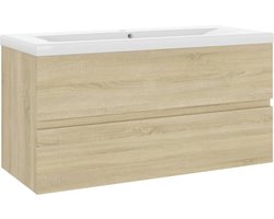 vidaXL - Wastafelkast - met - ingebouwde - wastafel - bewerkt - hout - sonoma - eiken