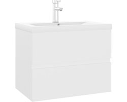 vidaXL - Wastafelkast - met - ingebouwde - wastafel - spaanplaat - wit