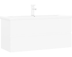 vidaXL - Wastafelkast - met - ingebouwde - wastafel - spaanplaat - wit
