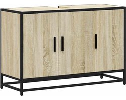 vidaXL - Wastafelkast - Sonoma - eiken - 90x33x60 - cm - bewerkt - hout
