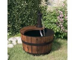 vidaXL - Waterfontein - met - pomp - 28x28x34,5 - cm - massief - vurenhout