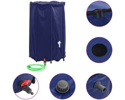vidaXL Waterreservoir - Waterreservoirs - Regenton - Regenton Met Kraan - Watertank met kraan opvouwbaar 500 L PVC
