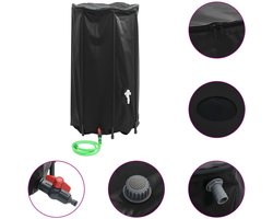 vidaXL Watertank met kraan opvouwbaar 380 L PVC - Waterreservoir - Waterreservoirs - Regenton - Regenton Met Kraan