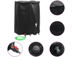 vidaXL Watertank met kraan opvouwbaar 750 L PVC - Waterreservoir - Waterreservoirs - Regenton - Regenton Met Kraan