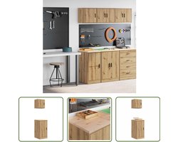 vidaXL Werkbank - Garage Organisatie - Garagekasten 2 st bewerkt hout ambachtelijk eikenhout - Gereedschapsschuif - Opbergsysteem - Klusmateriaal