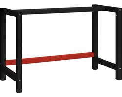 vidaXL - Werkbankframe - 120x57x79 - cm - metaal - zwart - en - rood