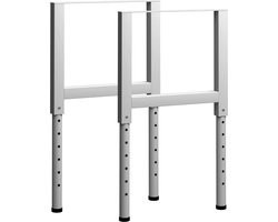 vidaXL - Werkbankframes - verstelbaar - 2 - st - 55x(69-95,5) - cm - metaal - grijs