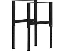 vidaXL - Werkbankframes - verstelbaar - 2 - st - 55x(69-95,5) - cm - metaal - zwart