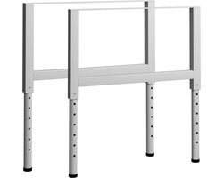 vidaXL - Werkbankframes - verstelbaar - 2 - st - 85x(69-95,5) - cm - metaal - grijs